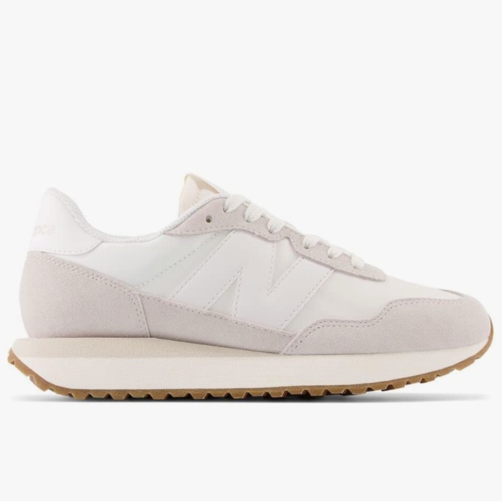 New Balance Women's Moonstone White and Tan Sneakers 237